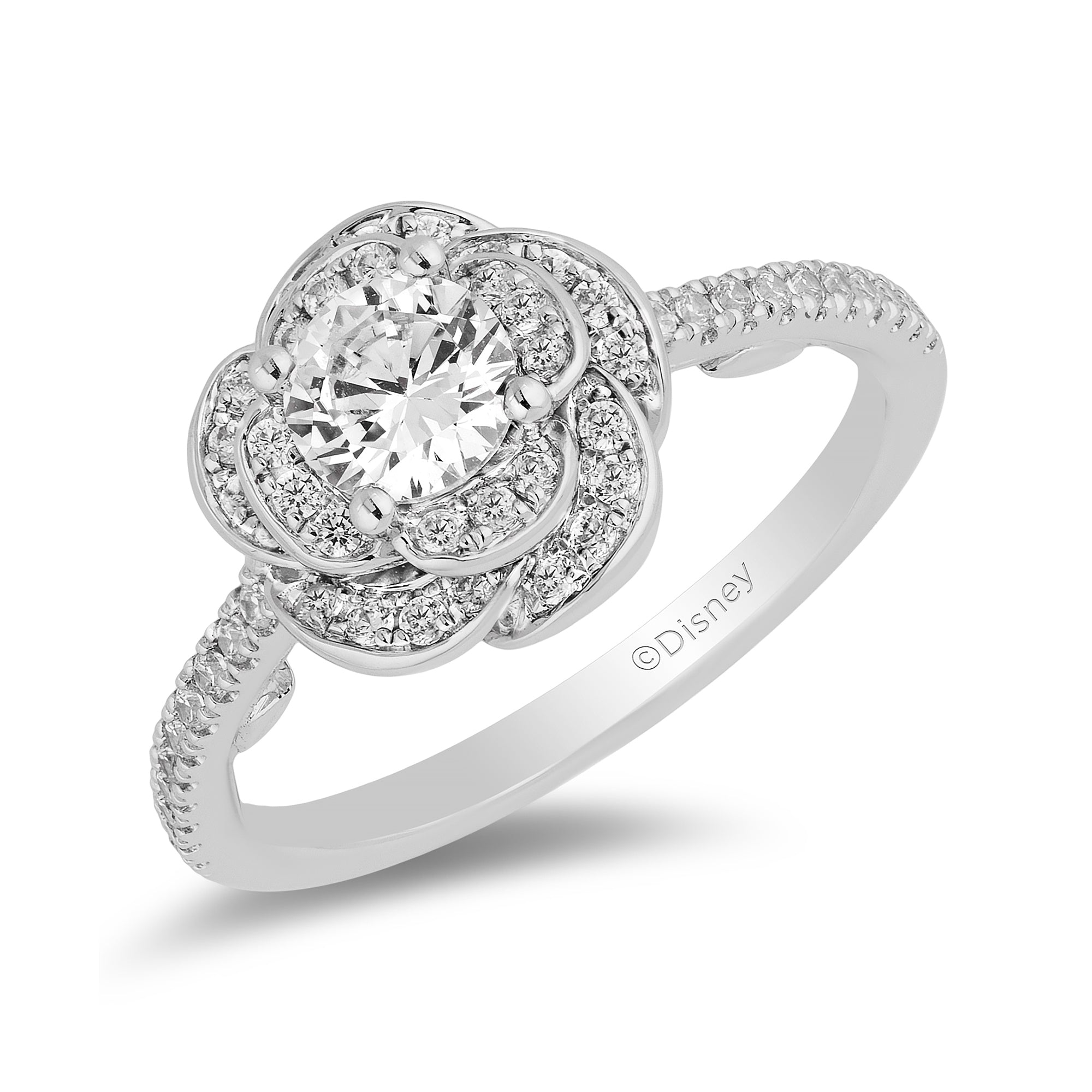 Peoples Jewellers Enchanted Disney Ultimate Princess Celebration 0.95 CT.  T.W. Princess-Cut Diamond Engagement Ring in 14K White Gold|Peoples  Jewellers | Kingsway Mall